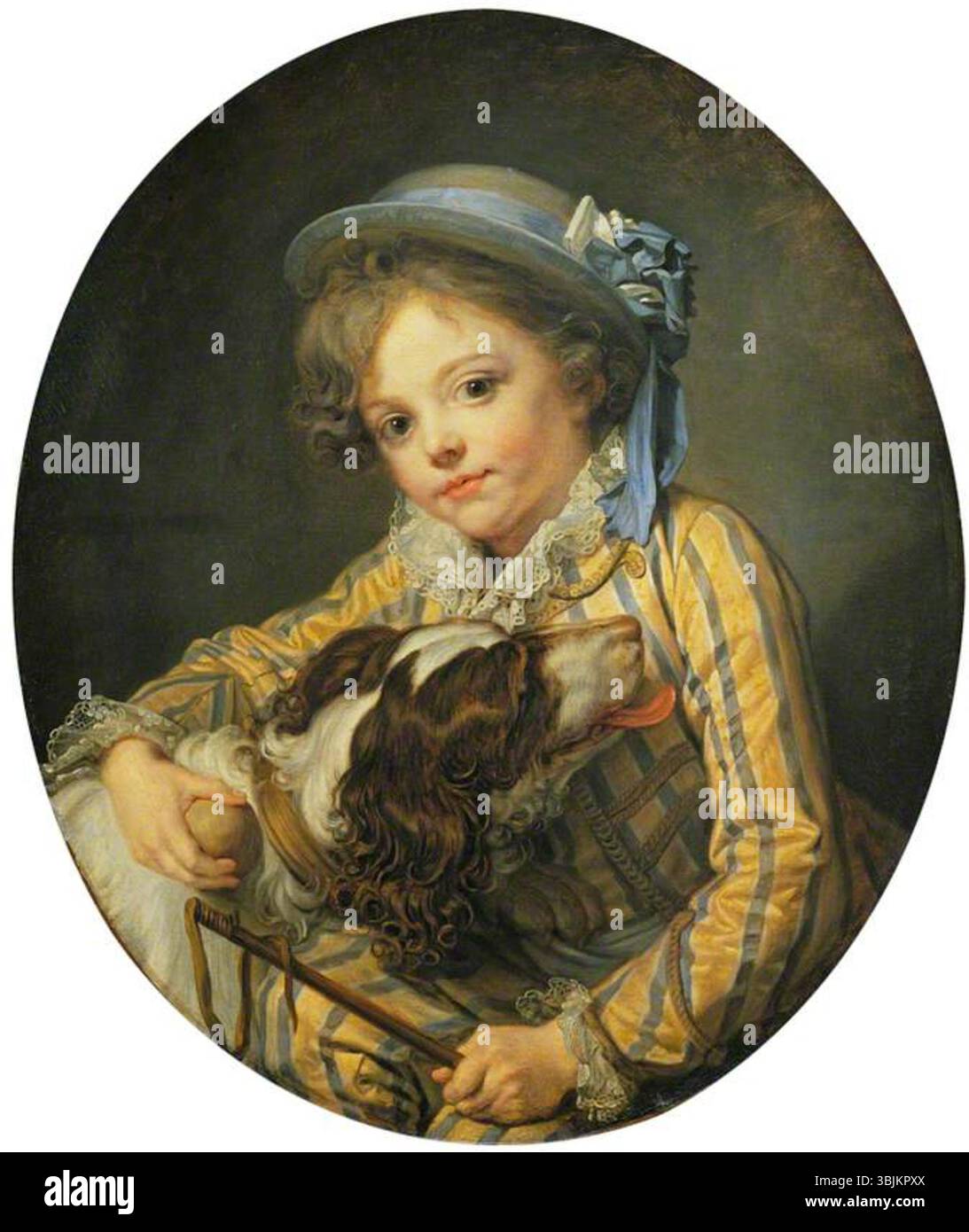 Greuze, Jean-Baptiste; Boy with a Dog; The Wallace Collection; http://www.artuk.org/artworks/boy-with-a-dog-209443 Foto Stock