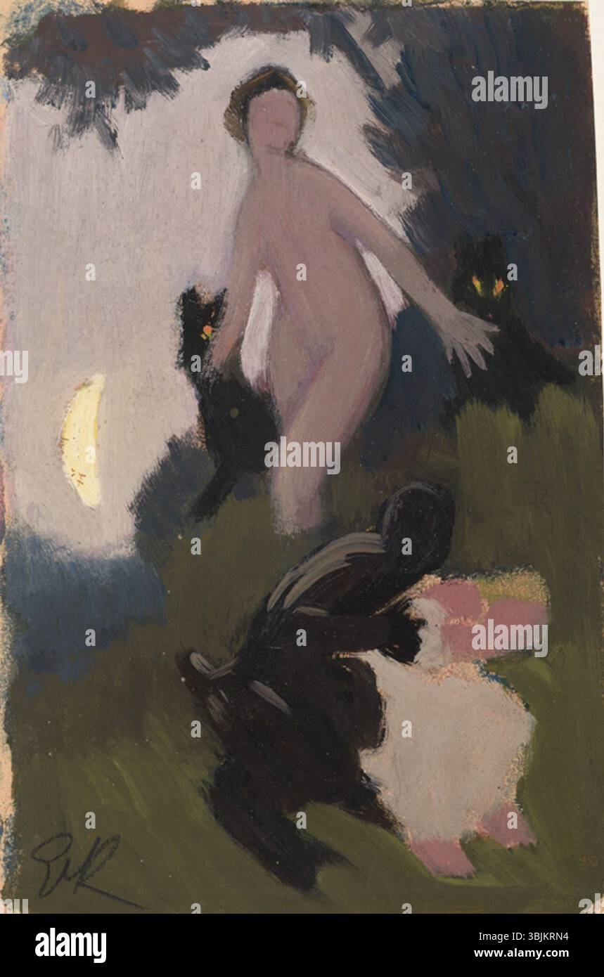 "Kompositsioon" di Erich von Kügelgen (1870-1945) è un dipinto a olio e carta che dimostra la maestria dell'artista nella forma e nella consistenza. La composizione enfatizza le forme astratte e una disposizione strutturata, tipica dello stile di Kügelgen durante questo periodo. Foto Stock