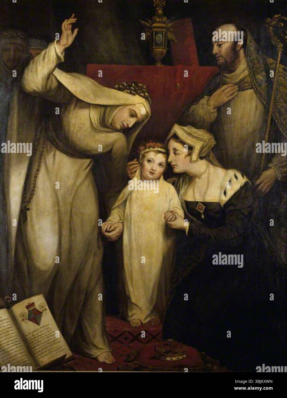 Northcote, James; Principessa Bridget Plantagenet (1480-1517), dedicata al monastero di Dartford; National Trust, Petworth House; http://www.artuk.org/artworks/princess-bridget-plantagenet-14801517-dedicated-to-the-nunnery-at-dartford-219650 Foto Stock