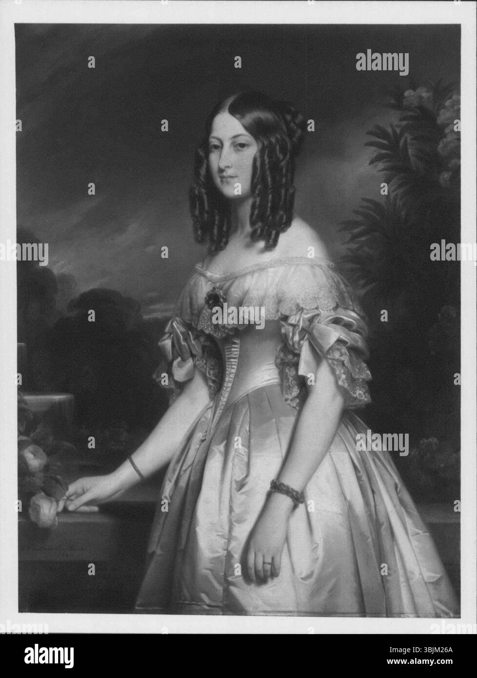 Il ritratto di Franz Xaver Winterhalter del 1840 di Victoire di Sassonia-Coburgo-Gotha, Duchesse de Nemours, mostra l'eleganza e il portamento della duchessa. L'olio su tela mette in risalto il suo status reale e la grazia durante la metà del XIX secolo. Foto Stock