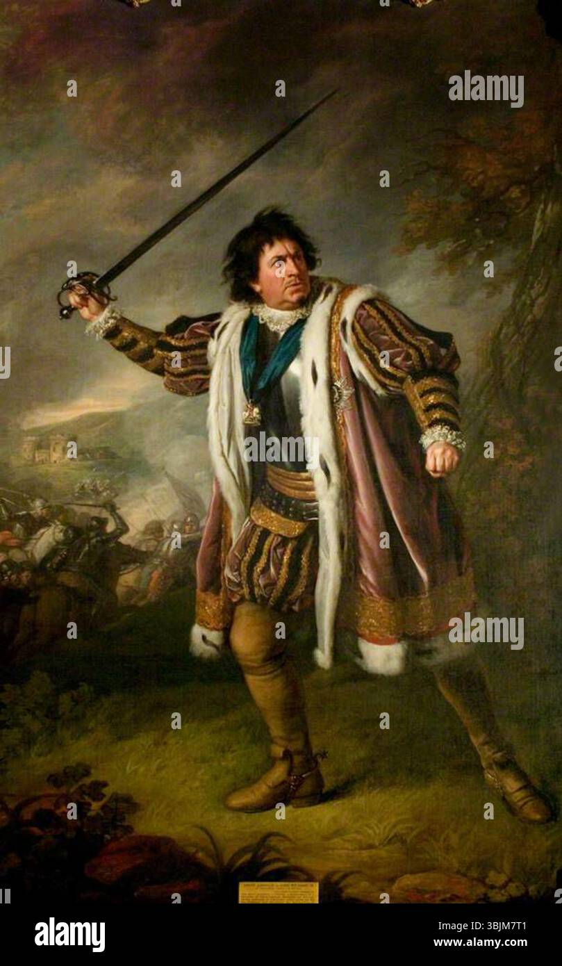 Dance-Holland, Nathaniel; David Garrick (1717-1779), nel ruolo di Richard III; Stratford-upon-Avon Town Hall; http://www.artuk.org/artworks/david-garrick-17171779-as-richard-iii-55791 Foto Stock