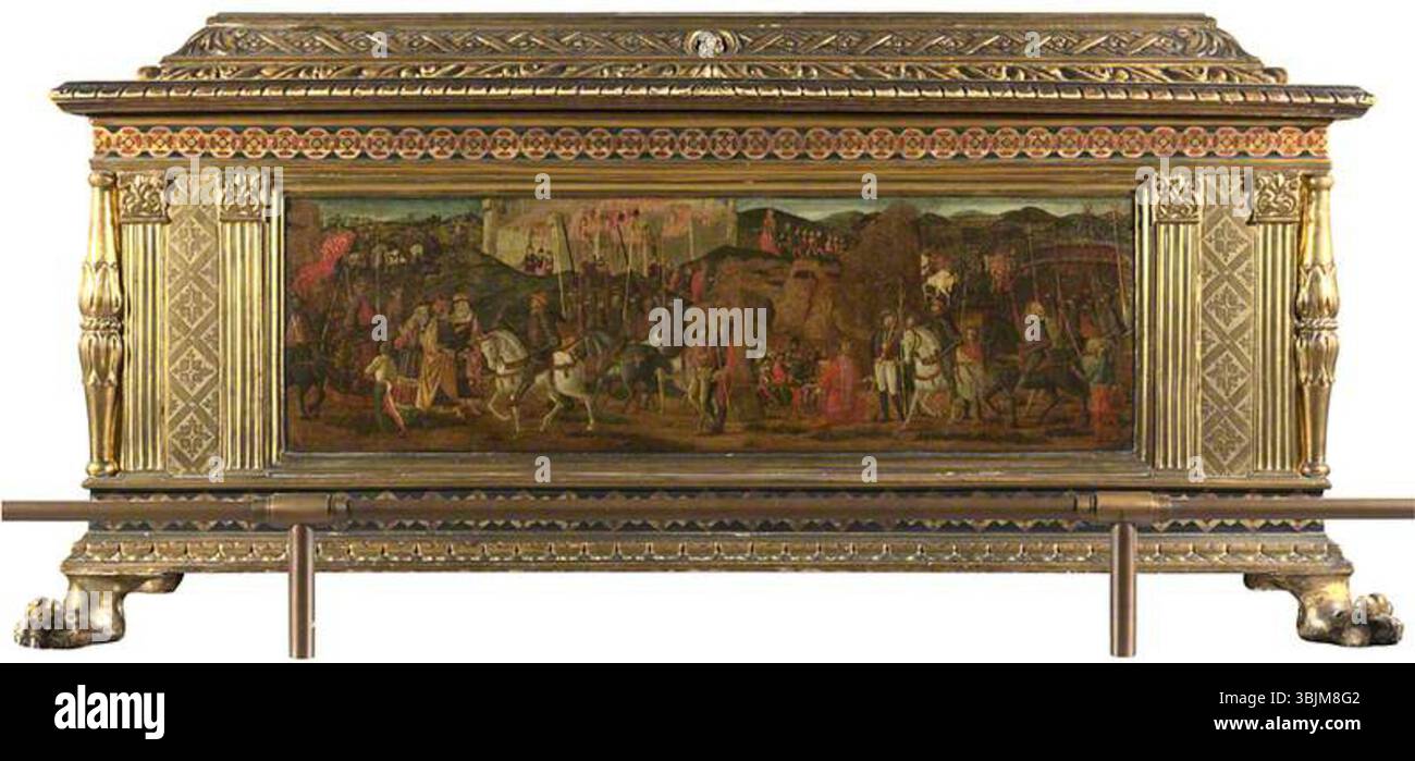 Master of Marradi; The Story of the Schoolmaster of Falerii; The National Gallery, Londra; http://www.artuk.org/artworks/the-story-of-the-schoolmaster-of-falerii-115855 Foto Stock