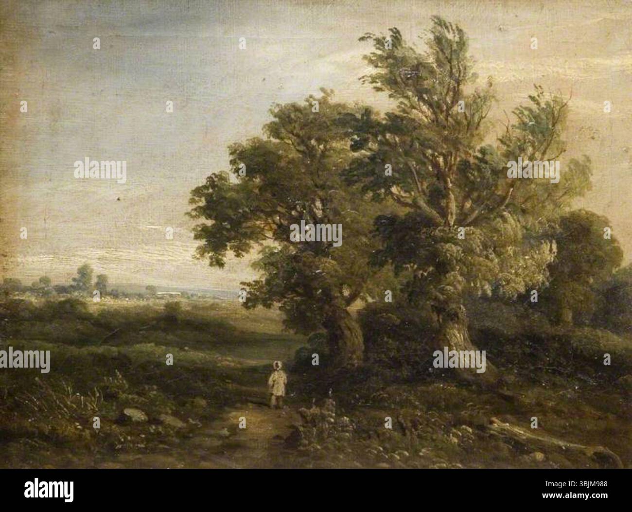 Lines, Samuel Restell; paesaggio con alberi; Birmingham Museums Trust; http://www.artuk.org/artworks/landscape-with-trees-33493 Foto Stock
