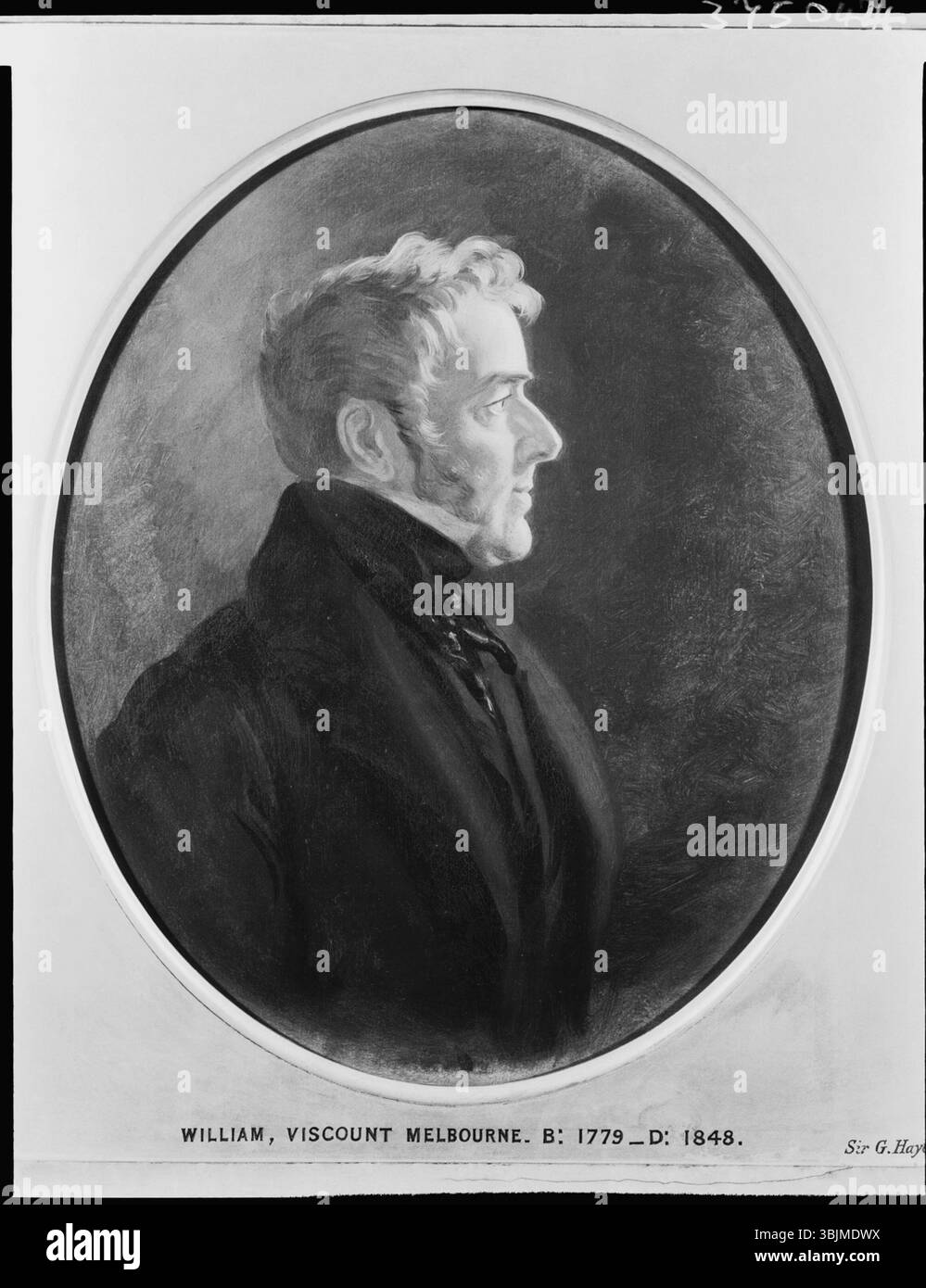 Il ritratto di Sir George Hayter di William Lamb, II visconte Melbourne (1837), cattura lo statista britannico in una posa dignitosa. L'olio su tela enfatizza la sua presenza dominante e sottolinea il suo ruolo importante nella politica britannica all'inizio del XIX secolo. Foto Stock