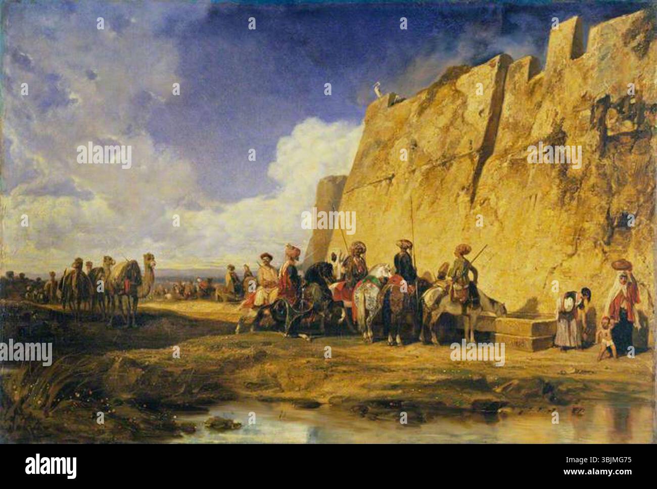 Decamps, Alexandre-Gabriel; The Watering Place; The Wallace Collection; http://www.artuk.org/artworks/the-watering-place-209317 Foto Stock