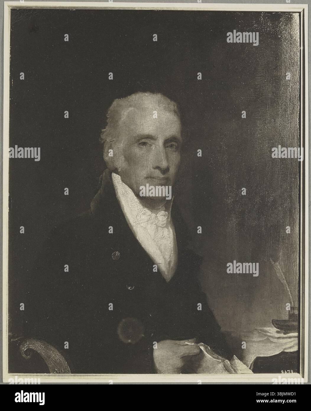 Questo dipinto ad olio del 1811 di Gilbert Stuart ritrae Daniel Denison Rogers, catturando il soggetto con i minimi dettagli con particolare attenzione al realismo e alla consistenza. Il pezzo è di 33 x 26 pollici, su pannello. Foto Stock