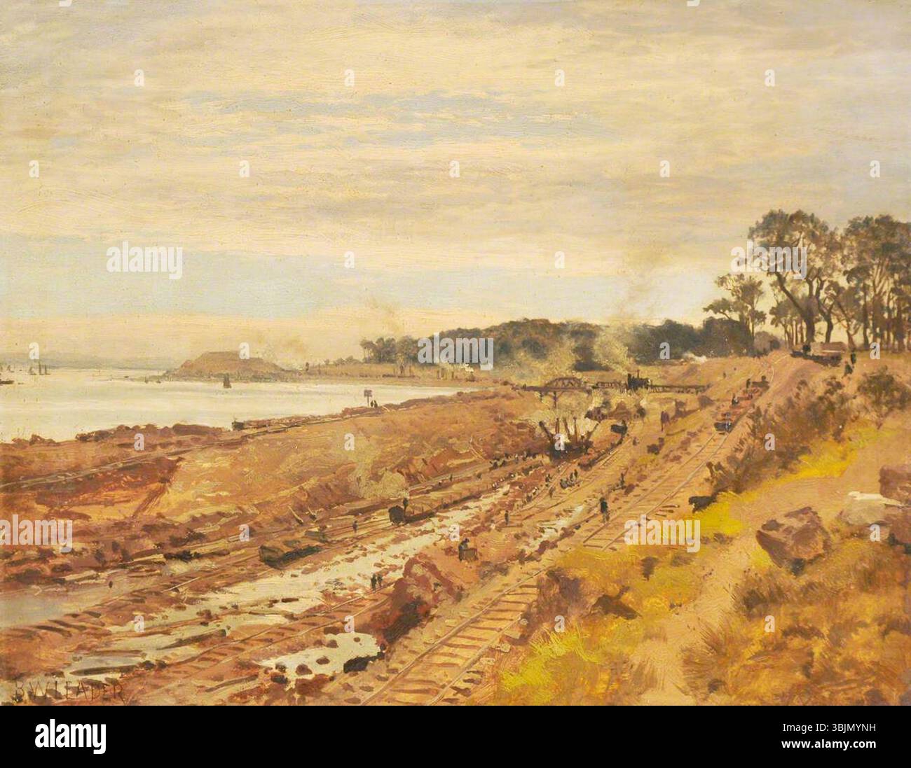 Leader, Benjamin Williams; Sketch for 'The Excavation of the Manchester Ship Canal' (Eastham Cutting with Mount Manisty in the Distance); National Trust, Tatton Park; http://www.artuk.org/artworks/sketch-for-the-excavation-of-the-manchester-ship-canal-eastham-cutting-with-mount-manisty-in-the-distance-131348 Foto Stock