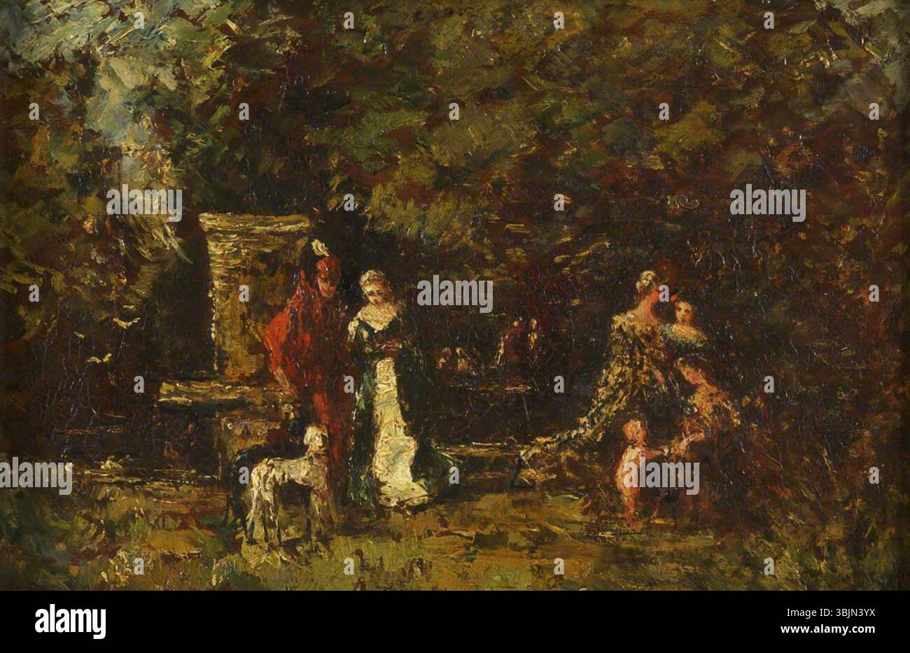 Monticelli, Adolphe Joseph Thomas; figure eleganti in una Glade di Woodland; musei, gallerie e archivi di Bristol; http://www.artuk.org/artworks/elegant-figures-in-a-woodland-glade-188804 Foto Stock