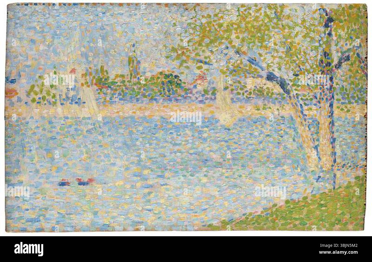 Seurat, Georges; la Senna vista da la grande Jatte; la National Gallery, Londra; http://www.artuk.org/artworks/the-seine-seen-from-la-grande-jatte-115838 Foto Stock