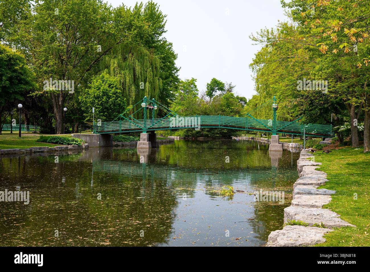 Ponte pedonale Victoria Park Kitchener, Ontario, Canada Foto Stock