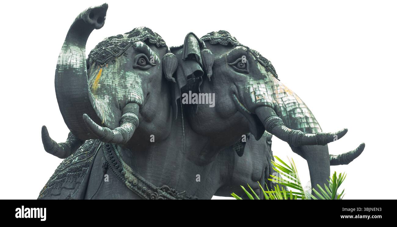 Elefante a tre teste Foto Stock