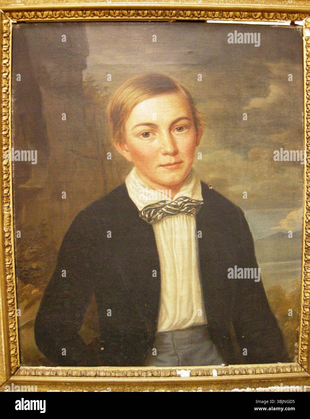 Un ritratto ad olio su tela del 1848 di Francesco d'Albert-Durade raffigurante il principe Edoardo di Leiningen, creato durante la vita del soggetto e conservato nella Collezione reale. Foto Stock