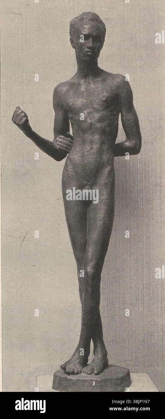 Georg Kolbe (1877–1947) scolpì "Guerriero somalo" prima del 1915. Questo lavoro rappresenta una figura della Somalia, enfatizzando la forma fisica e l'identità culturale nella scultura. Foto Stock