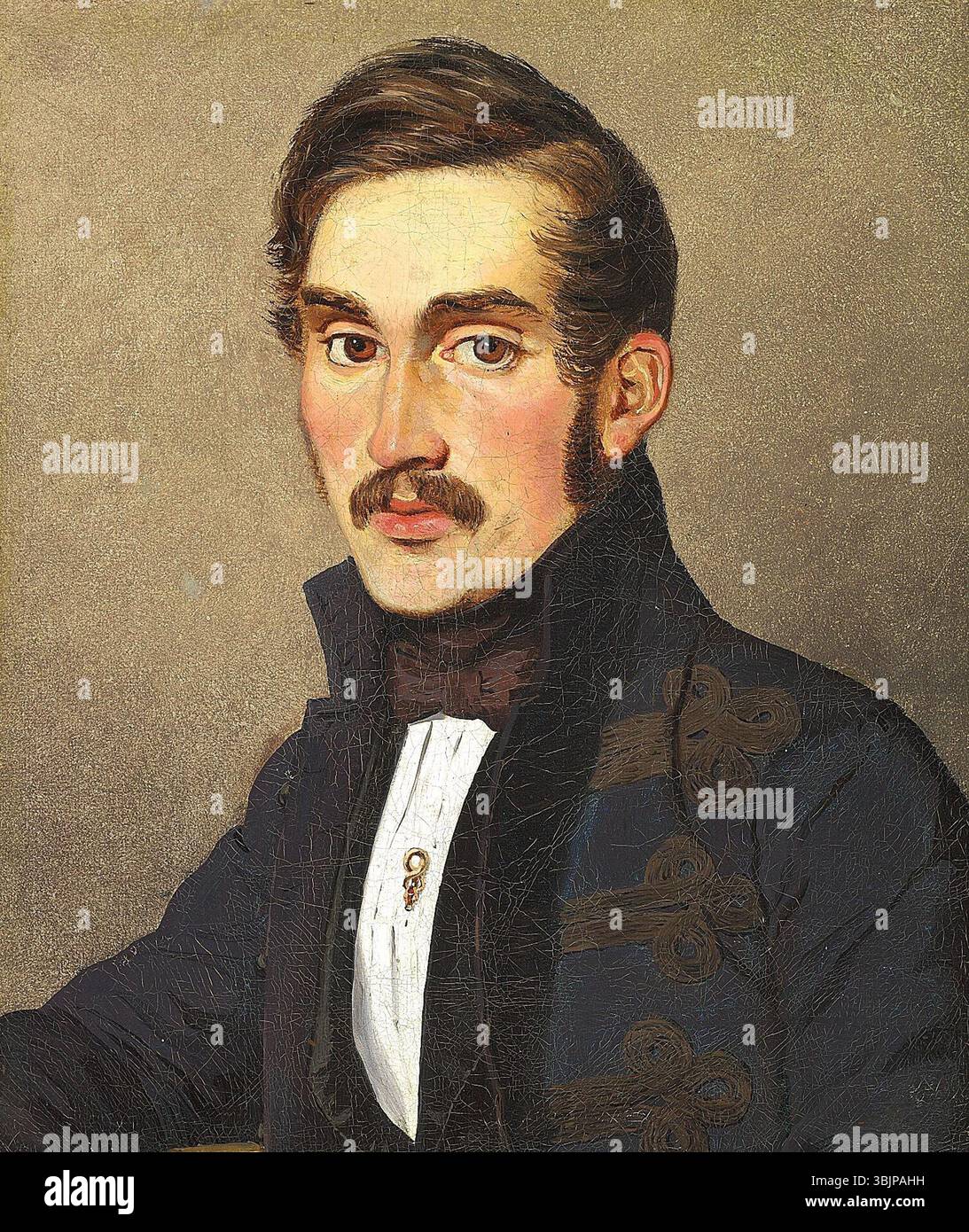 Il *Ritratto di Emanuel Andreas Lundbye* (1840) di Johan Thomas Lundbye raffigura il fratello maggiore dell'artista, Emanuel Andreas Lundbye, un ufficiale dell'esercito danese. Il dipinto mette in risalto l'illustre carriera militare di Emanuel, servendo sia nelle guerre dello Schleswig, con un'enfasi sulla sua nobile statura. Foto Stock