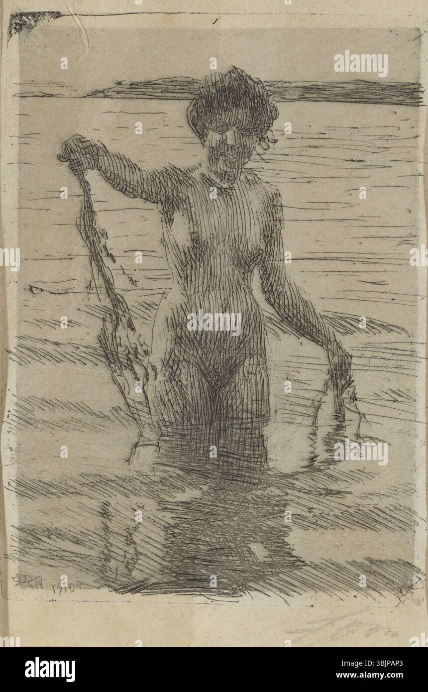 *Alghe marine* (1910) di Anders Zorn raffigura i delicati e intricati modelli di alghe marine. La sua attenzione alle forme e alle texture naturali è messa in mostra in questo pezzo finemente eseguito. Foto Stock