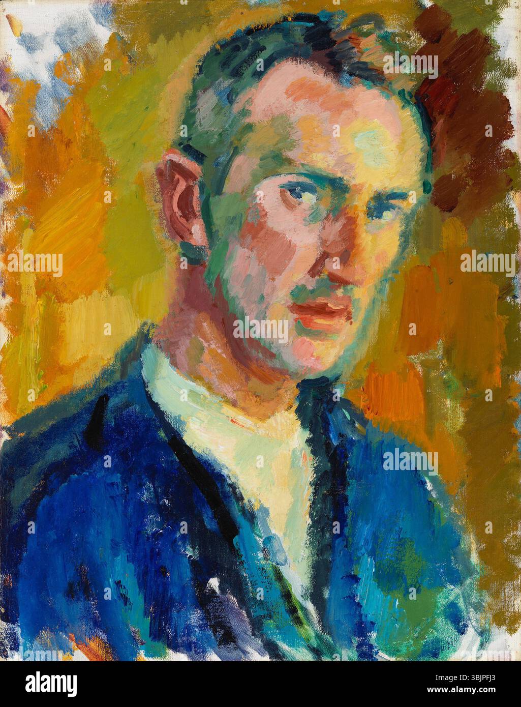 Teos: A-2018-2 teosnimi: Omakuva Magnus Enckell, taiteilija valmistusaika: 1918 teosmitat: 42,0 x 33,5 cm kehysmitat: 56,0 x 46,0 x 5,0 cm taideteos Tekniikka, öljy kankaalle Materiaali, öljy pohjamateriaali, kangas ei sign., Originalmålning av min fader Magnus Enckell intygas Tammerfors den 25.10.1982. J. Enckell. MED. LIC. , Konservoitu Helsingin kaupungin taidemuseossa v. 2000 (näyttely Magnus Enckell 01.02.2000 - 19.03.2000) Kuva: Kansallisgalleria / Hannu Pakarinen Foto Stock