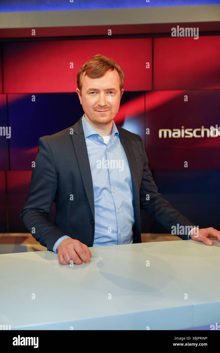 Demian von Osten in der ARD-Talkshow 'maischberger' im WDR Studio B. Köln, 25.04.2023 Foto Stock