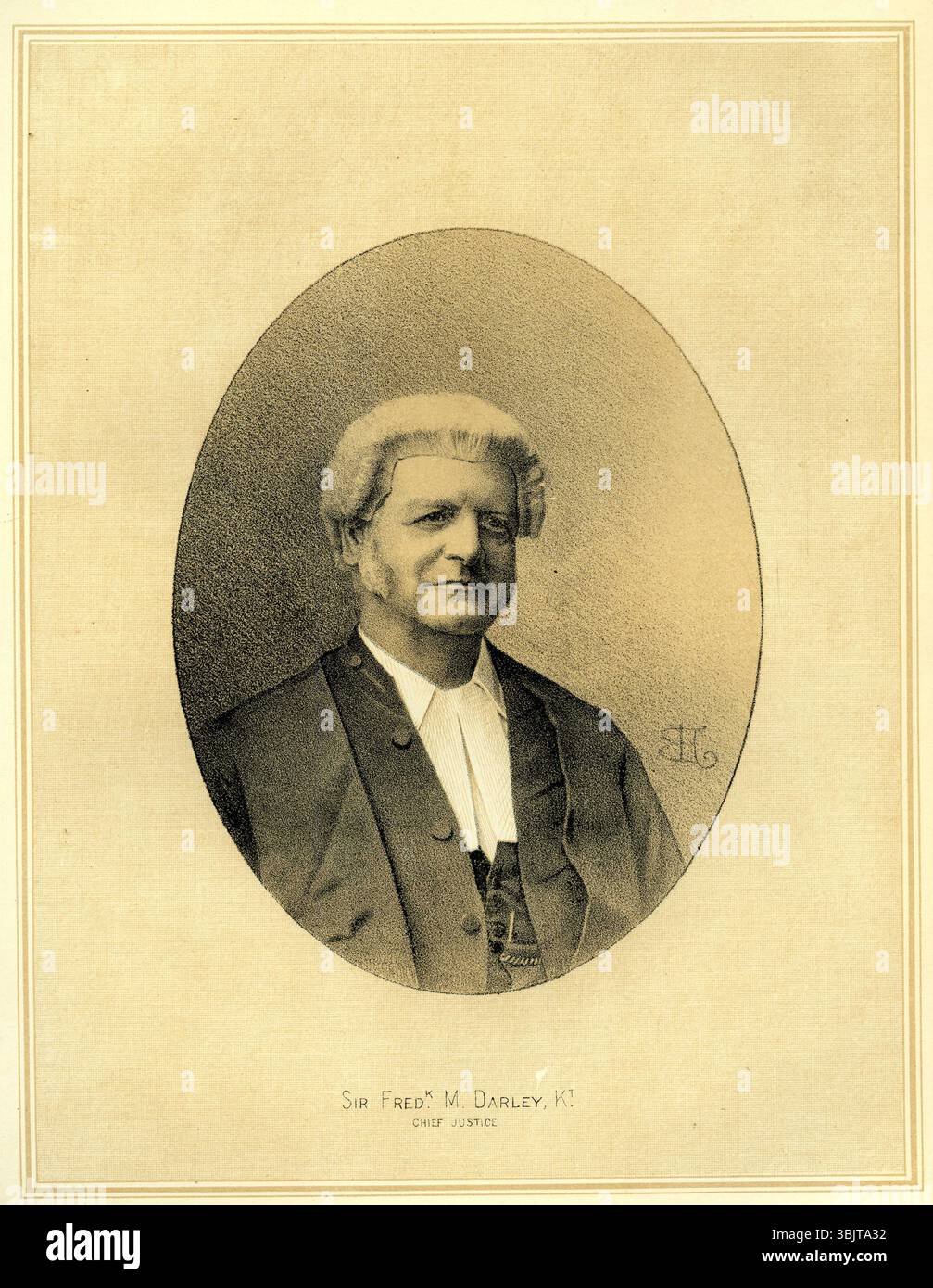Sir JFrederick Matthew Darley (1830 – 1910) sesto giudice capo del nuovo Galles del Sud, un eminente avvocato, un membro del Parlamento del nuovo Galles del Sud, tenente governatore del nuovo Galles del Sud, e un membro del Consiglio privato britannico. Foto Stock