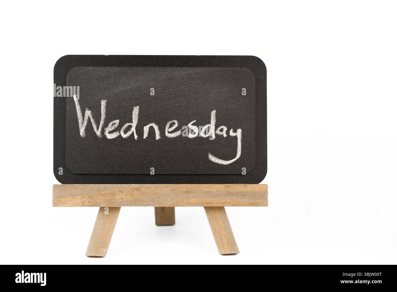 Visualizzazione lavagna con il mercoledì scritto in gesso Foto Stock