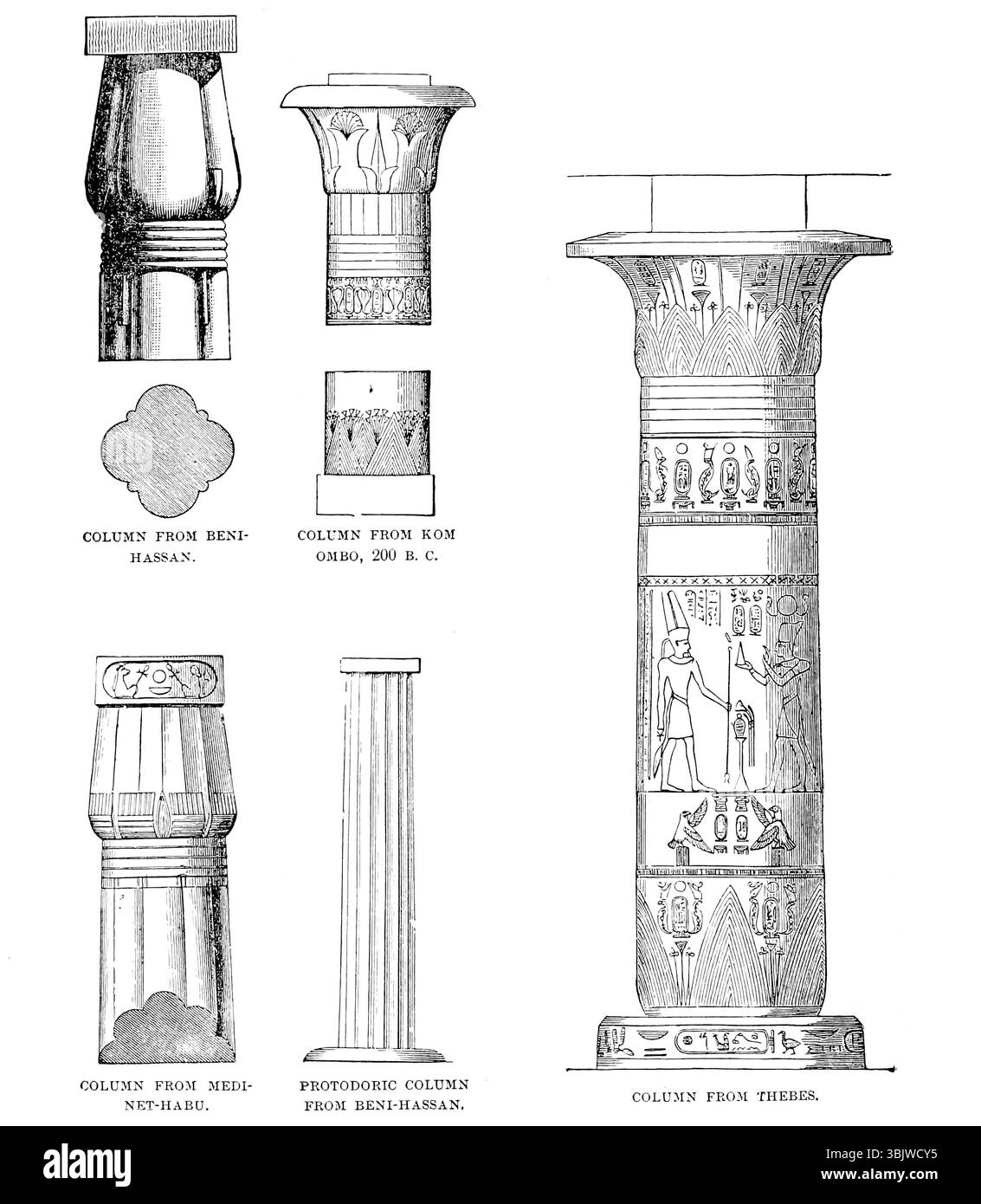 Colonne da vari templi DEL LIBRO i Egitto nel volume 9, della storia universale di Ridpath: Un resoconto dell'origine, della condizione primitiva e dello sviluppo etnico delle grandi razze dell'umanità, e dei principali eventi nell'evoluzione e nel progresso della vita civile tra uomini e nazioni, da fonti recenti e autentiche con un'indagine preliminare sul tempo, il luogo e le modalità dell'inizio di Ridpath, John Clark, 1840-1900 pubblicato nel 1897 Foto Stock