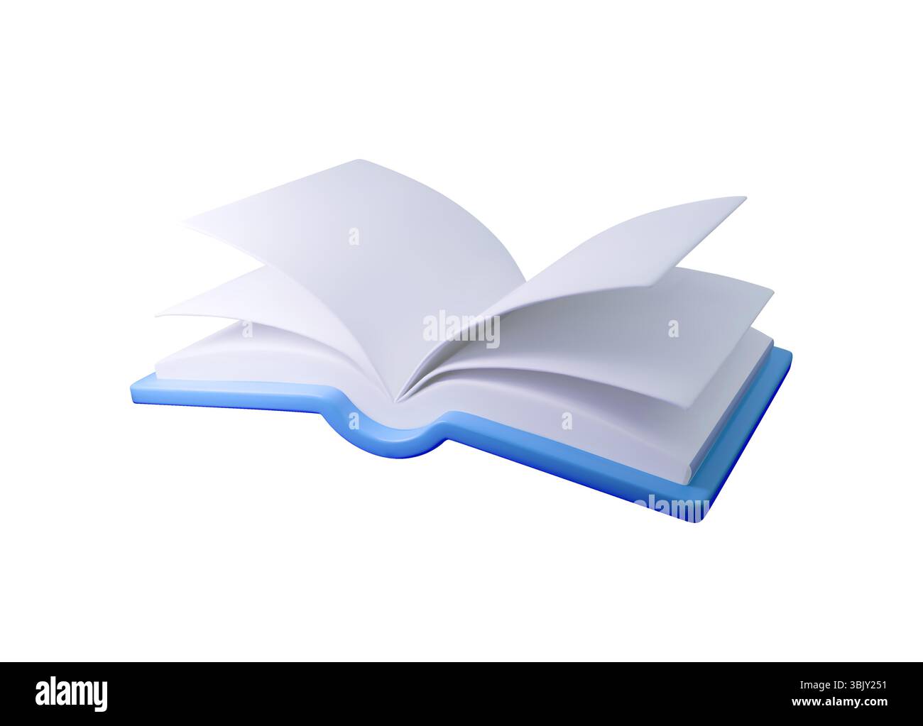 Illustrazione vettoriale di libri aperti 3d, perfetta per temi didattici, letterari e narrativi. Design pulito e moderno, ideale per i contenuti di apprendimento digitale Illustrazione Vettoriale