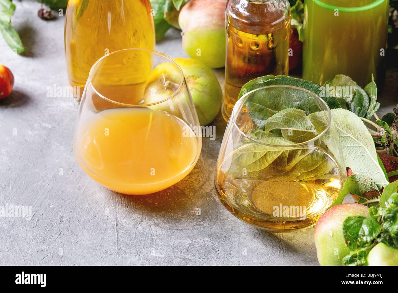 Varietà di bevande apple Foto Stock