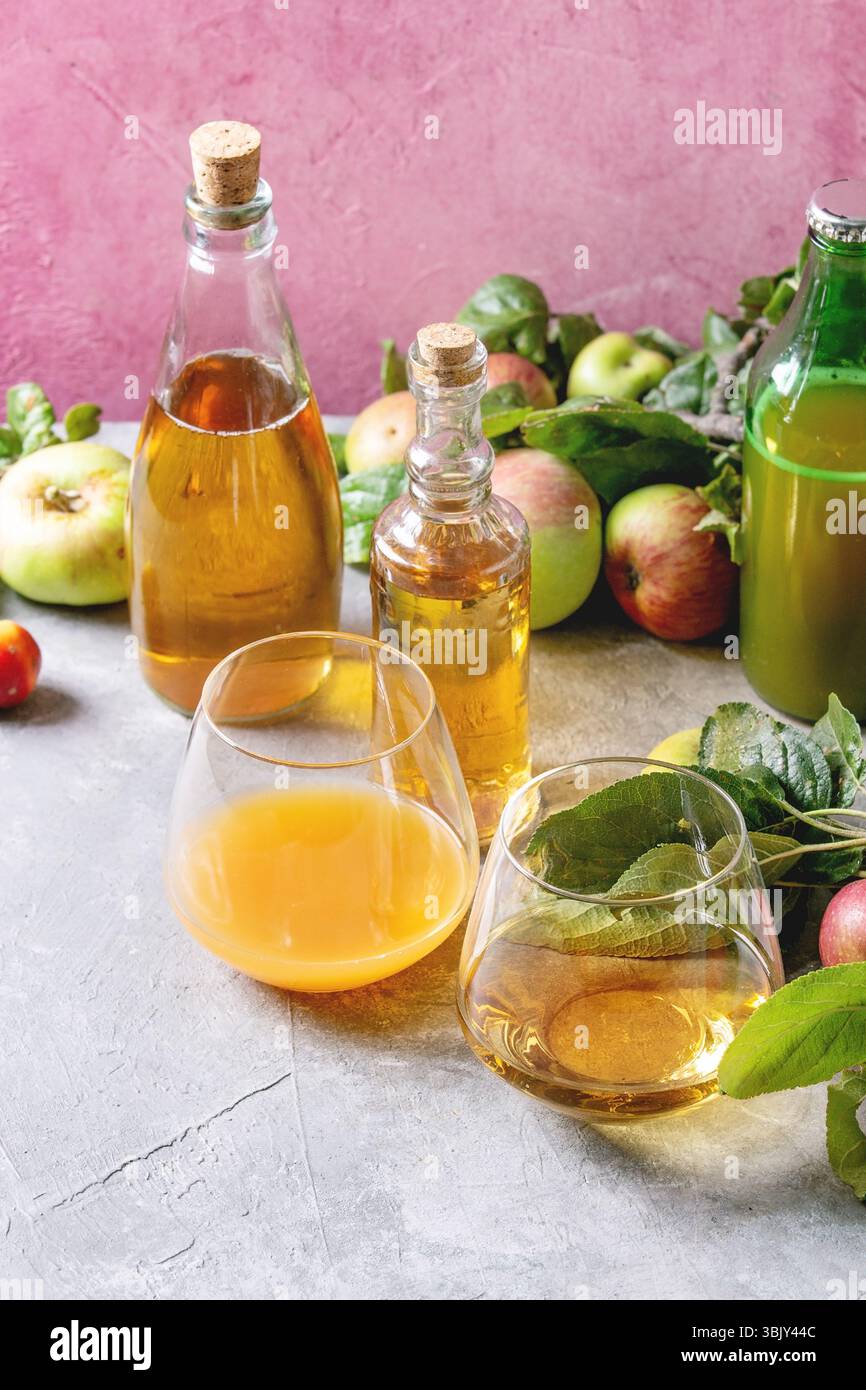 Varietà di bevande apple Foto Stock