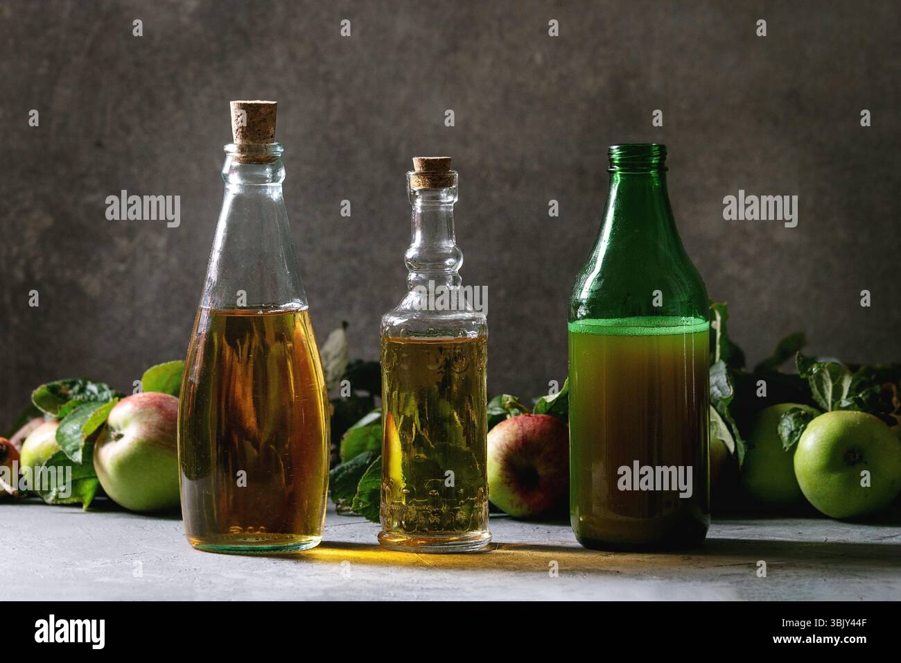 Varietà di bevande apple Foto Stock