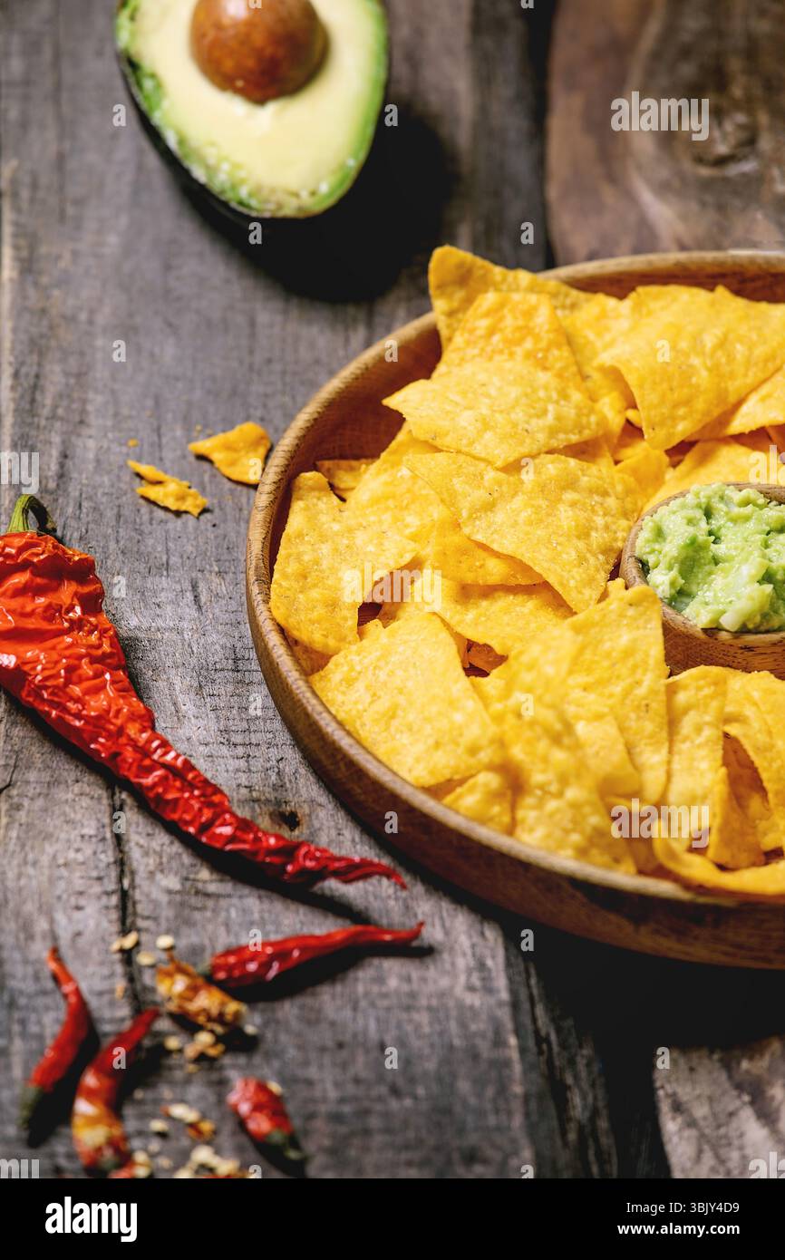 Patatine di tortilla nacho Foto Stock