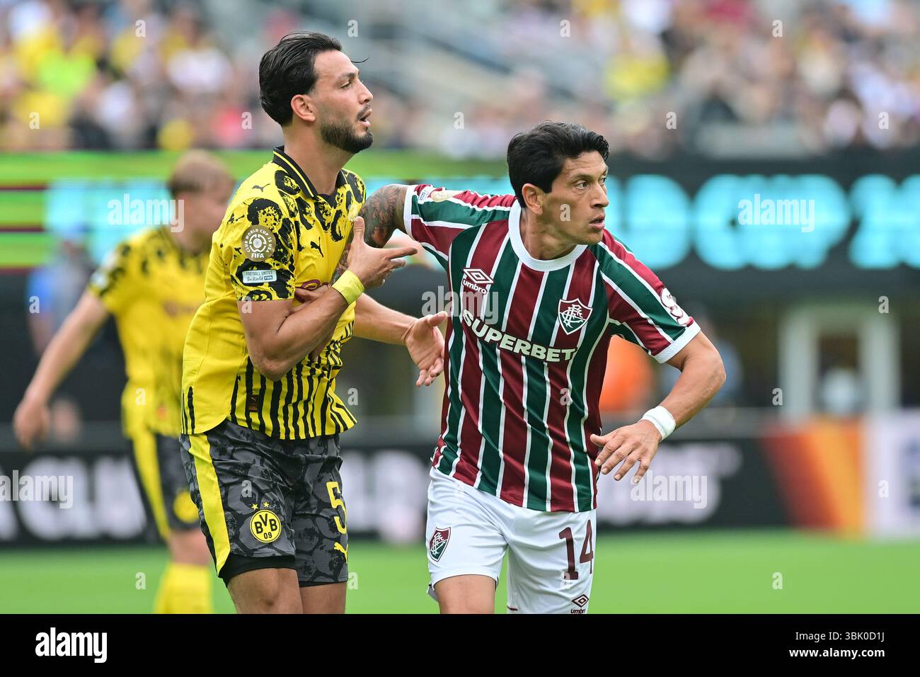 NUOVA maglia (NY), 06/17/2025 - CLUB WORLD CUP/FLUMINENSE X BORUSSIA DORTMUND (GER) - Germán Cano di Fluminense , durante la partita tra FLUMINENSE X BORUSSIA DORTMUND (GER), valida per il primo round della fase a gironi della Coppa del mondo FIFA Club 2025, tenutasi al MetLife Stadium di New York, nel pomeriggio di questo martedì 17. (Foto: Eduardo Carmim/Alamy Live News) Foto Stock
