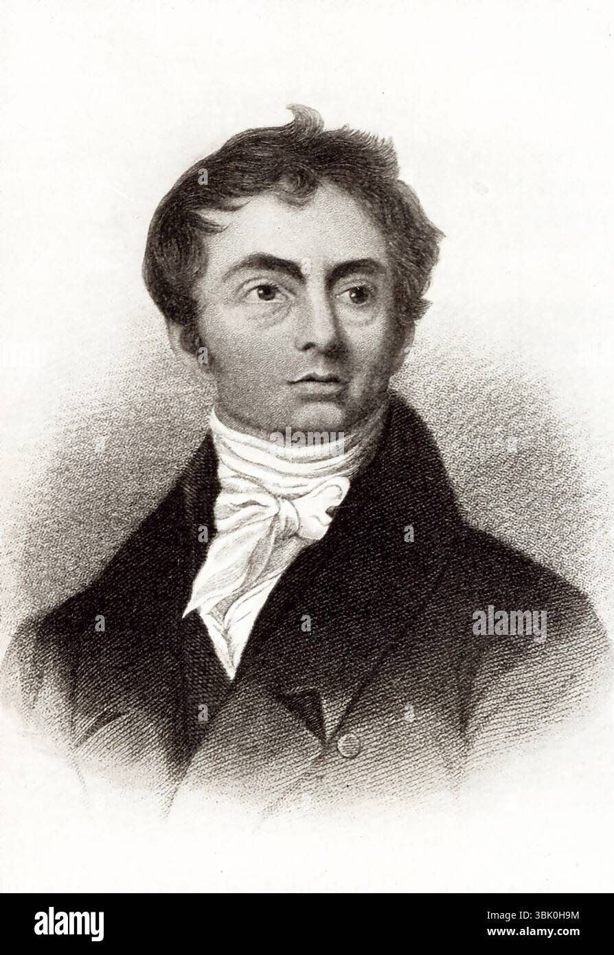Robert Southey (morto nel 1843) è stato un poeta inglese della scuola romantica e poeta laureato dal 1813 fino alla sua morte. Come gli altri poeti del lago, William Wordsworth e Samuel Taylor Coleridge, Southey iniziò come radicale, ma divenne sempre più conservatore quando guadagnò rispetto per la Gran Bretagna e le sue istituzioni. Foto Stock