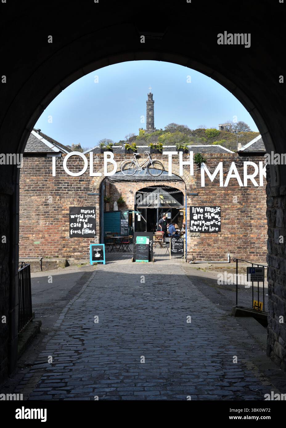 Scottish Afro Caribbean Street Food, Bar, caffè e mercato a Canongate, Edimburgo Foto Stock