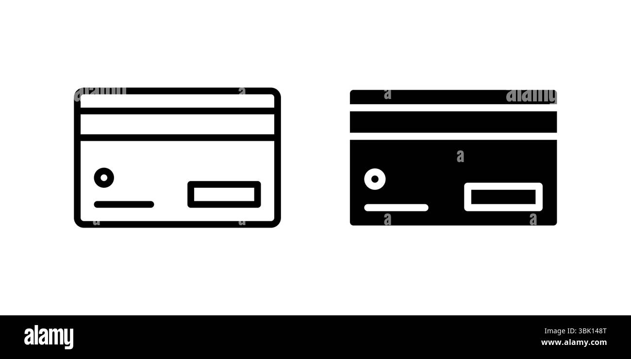 Set di icone della carta di credito per pagamenti digitali, interfaccia di pagamento e transazioni finanziarie Illustrazione Vettoriale