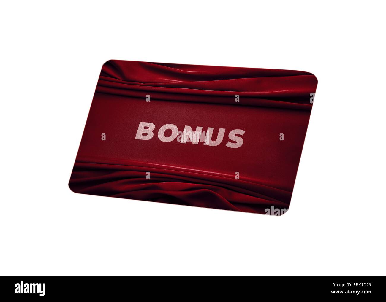 Carta bonus dal design elegante su sfondo bianco Foto Stock