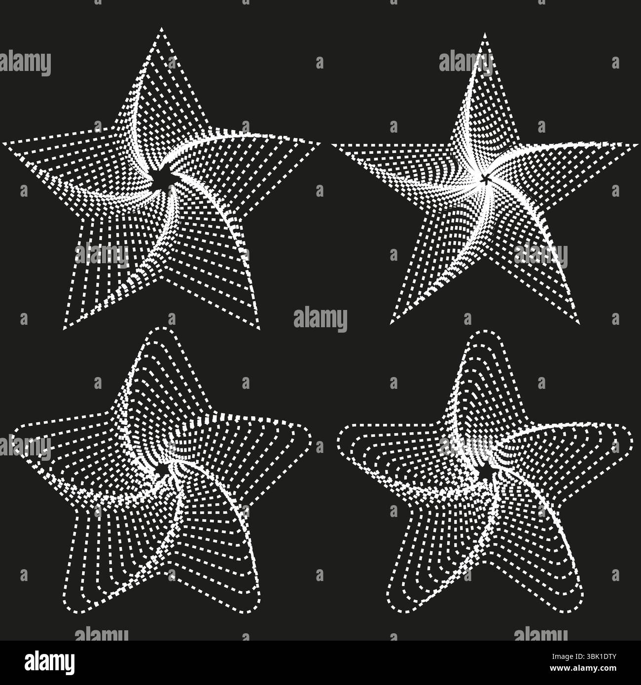 Icona della stella della mesh. Figura wireframe volume. Forma del contorno vettoriale. Sfondo nero. Illustrazione Vettoriale