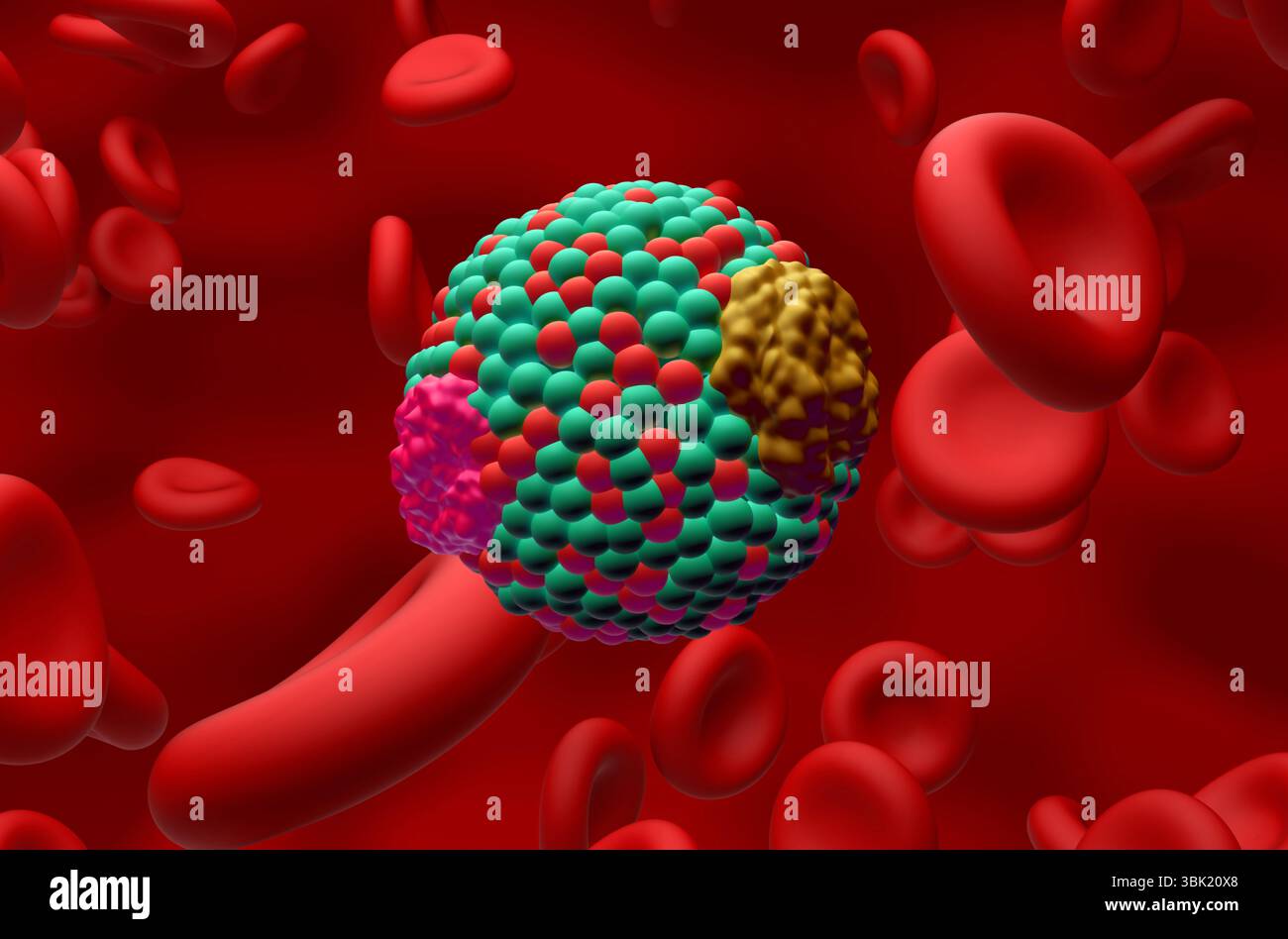 Colesterolo LDL (lipoproteina a bassa densità) - Vista ravvicinata illustrazione 3d. Foto Stock