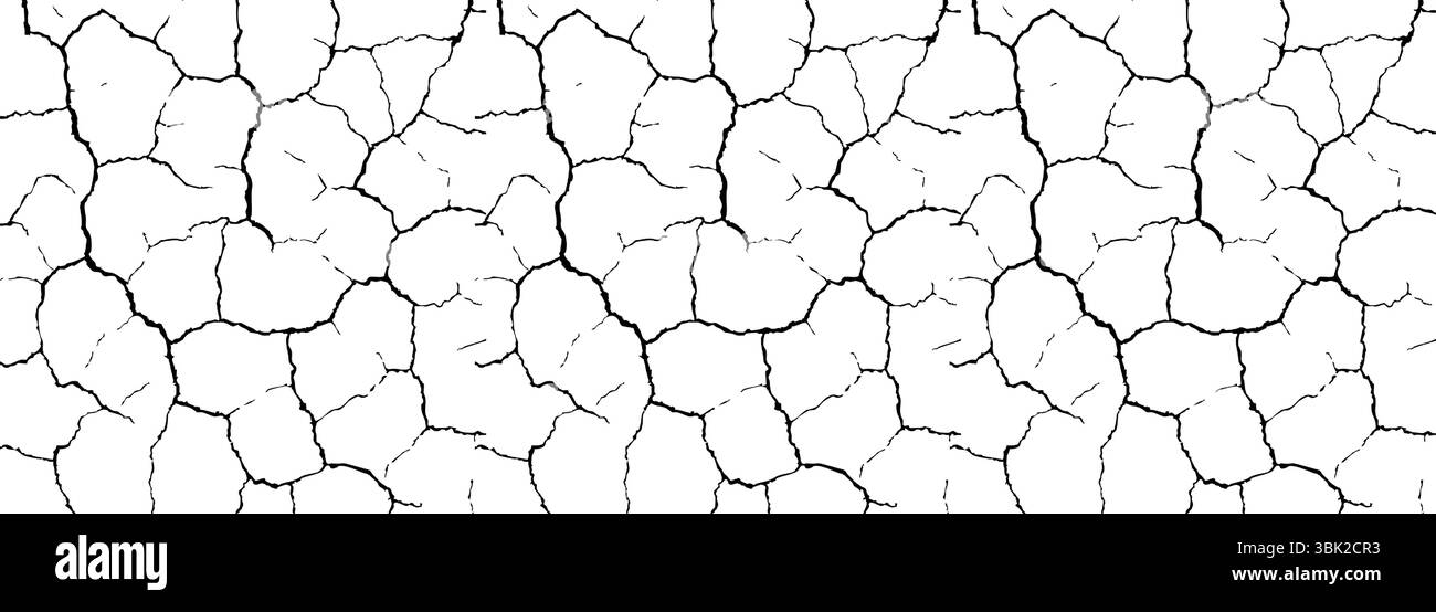 Struttura realistica del terreno incrinato per i concetti di terremoto o siccità. Terra grunge BG, terreno in difficoltà, elemento di disastro naturale, rotto Illustrazione Vettoriale