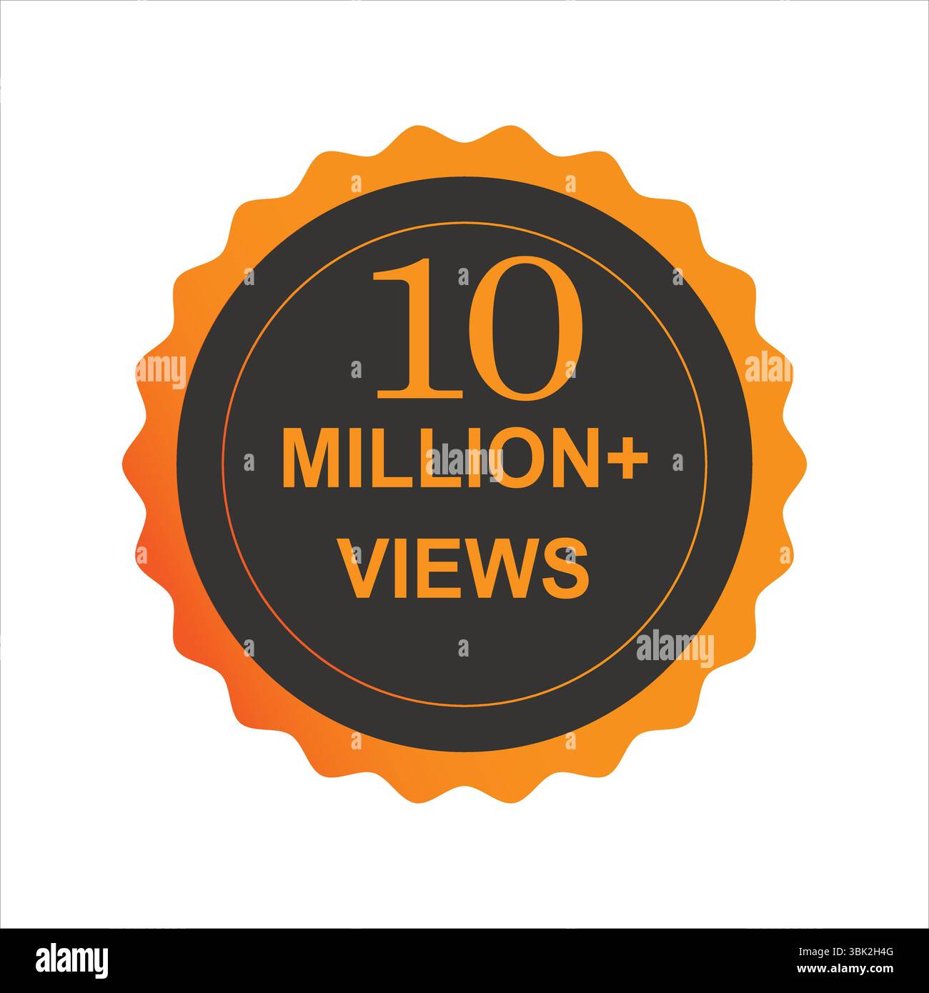 vettore celebrativo di 10 milioni di visualizzazioni con messaggio di ringraziamento e congratulazioni. Design circolare dello sfondo per la pietra miliare dei social media e il digitale. Illustrazione Vettoriale