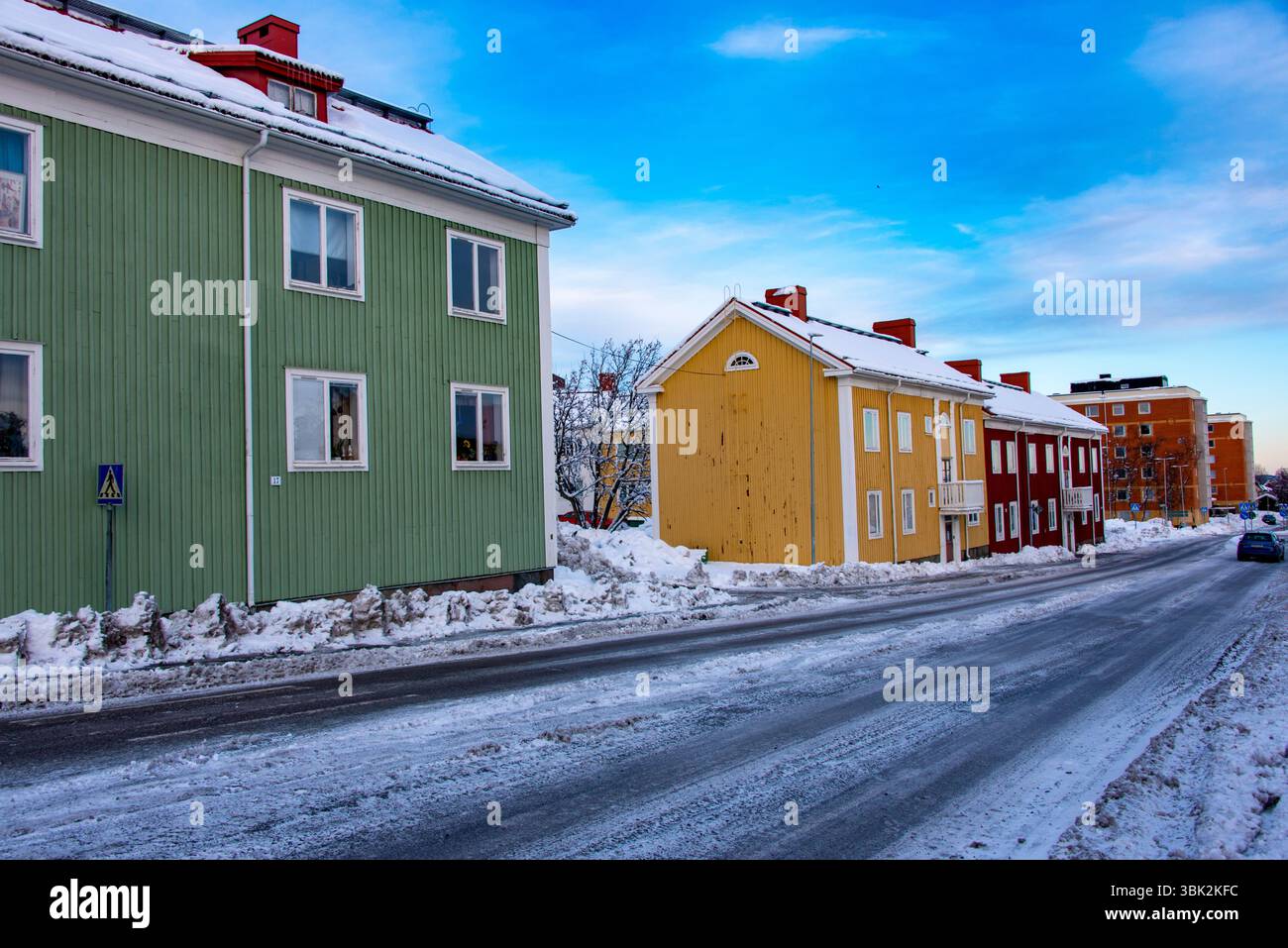 Unità residenziali a Kiruna - Svezia Foto Stock