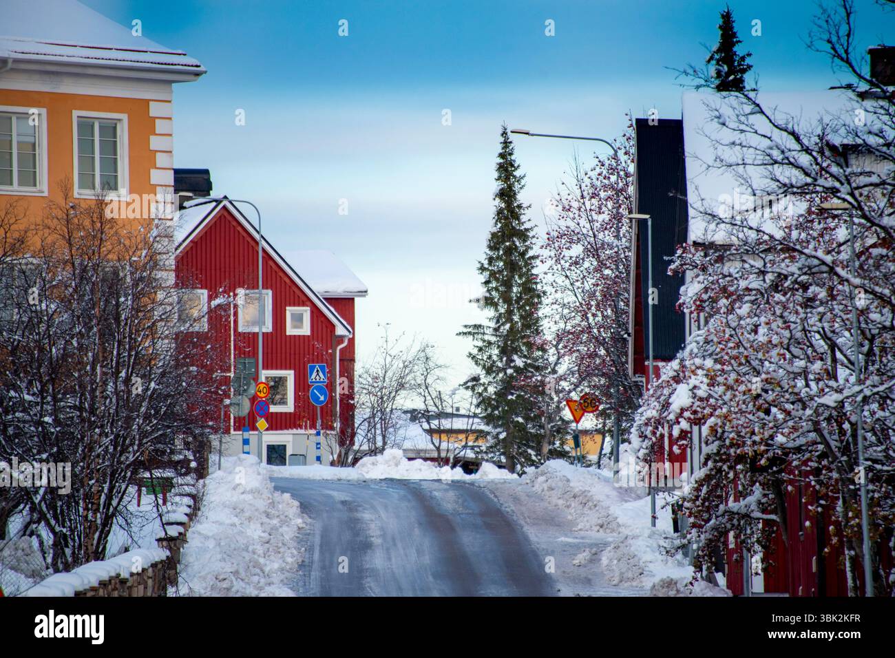 Unità residenziali a Kiruna - Svezia Foto Stock