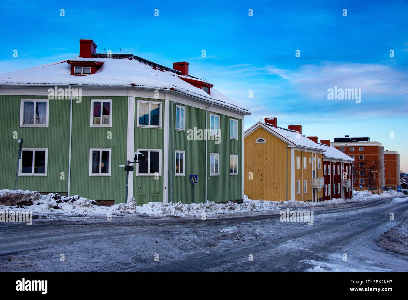 Unità residenziali a Kiruna - Svezia Foto Stock