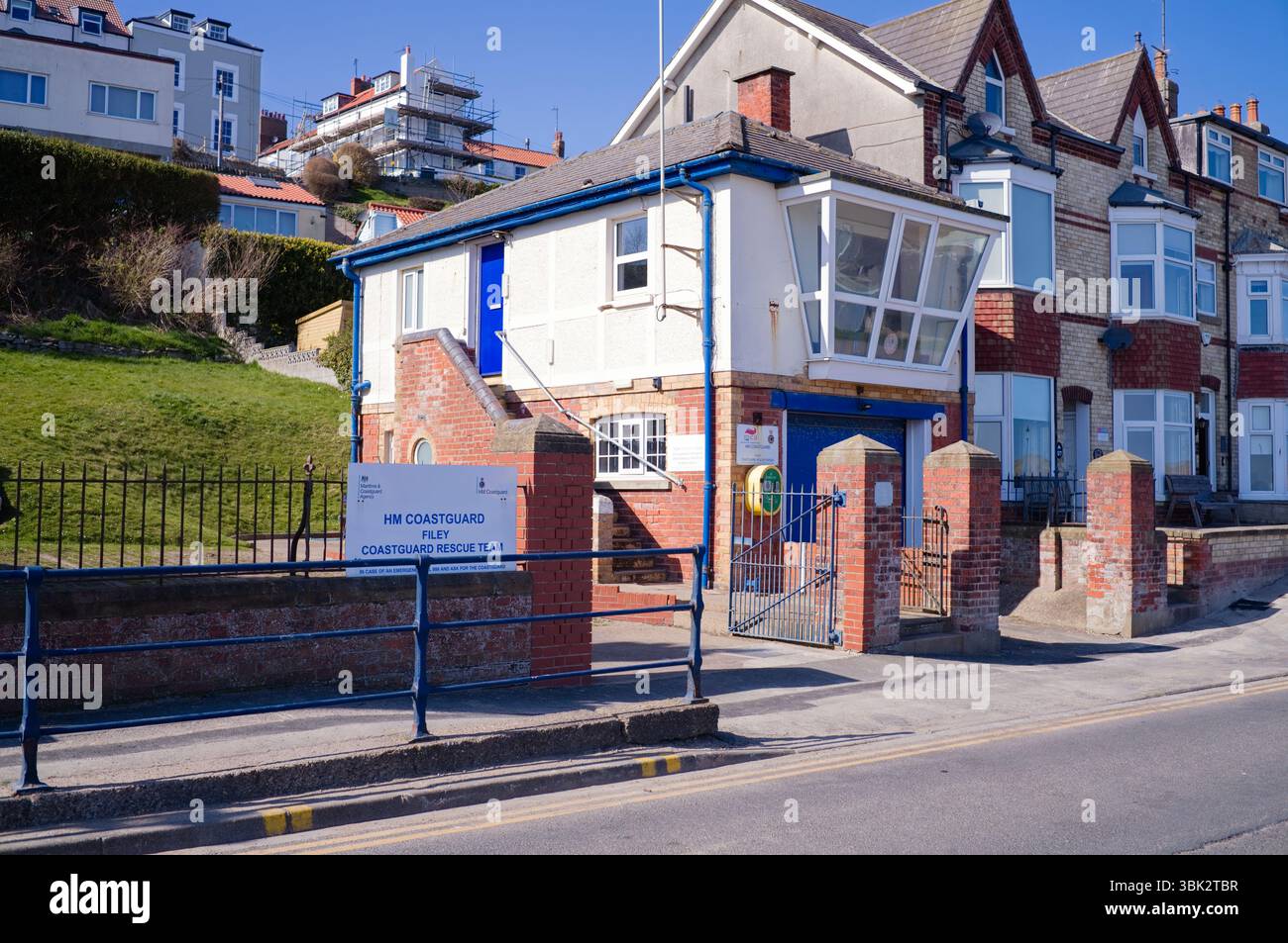 HM Coastguard, edificio di salvataggio a Filey Foto Stock