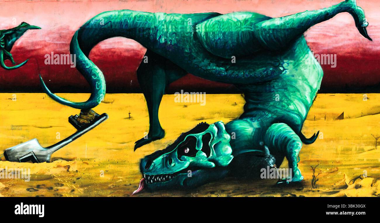 Il Tyrannosaurus rex sta ballando nel deserto Foto Stock