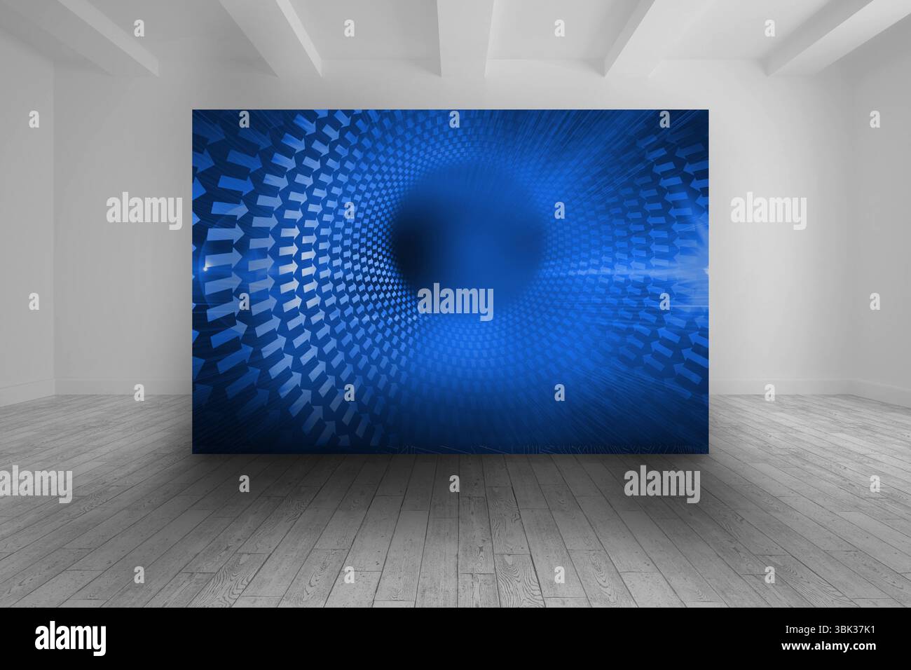 Camera Bianca con immagine blu delle frecce Foto Stock