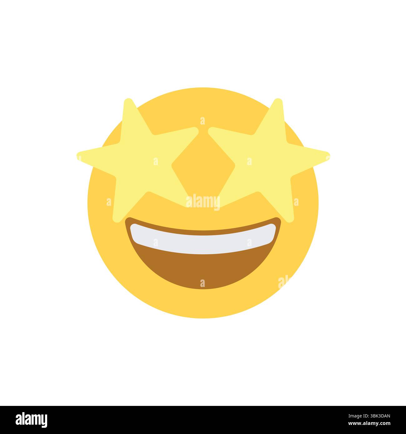 illustrazione vettoriale dell'icona del simbolo emoji degli occhi stellati Illustrazione Vettoriale