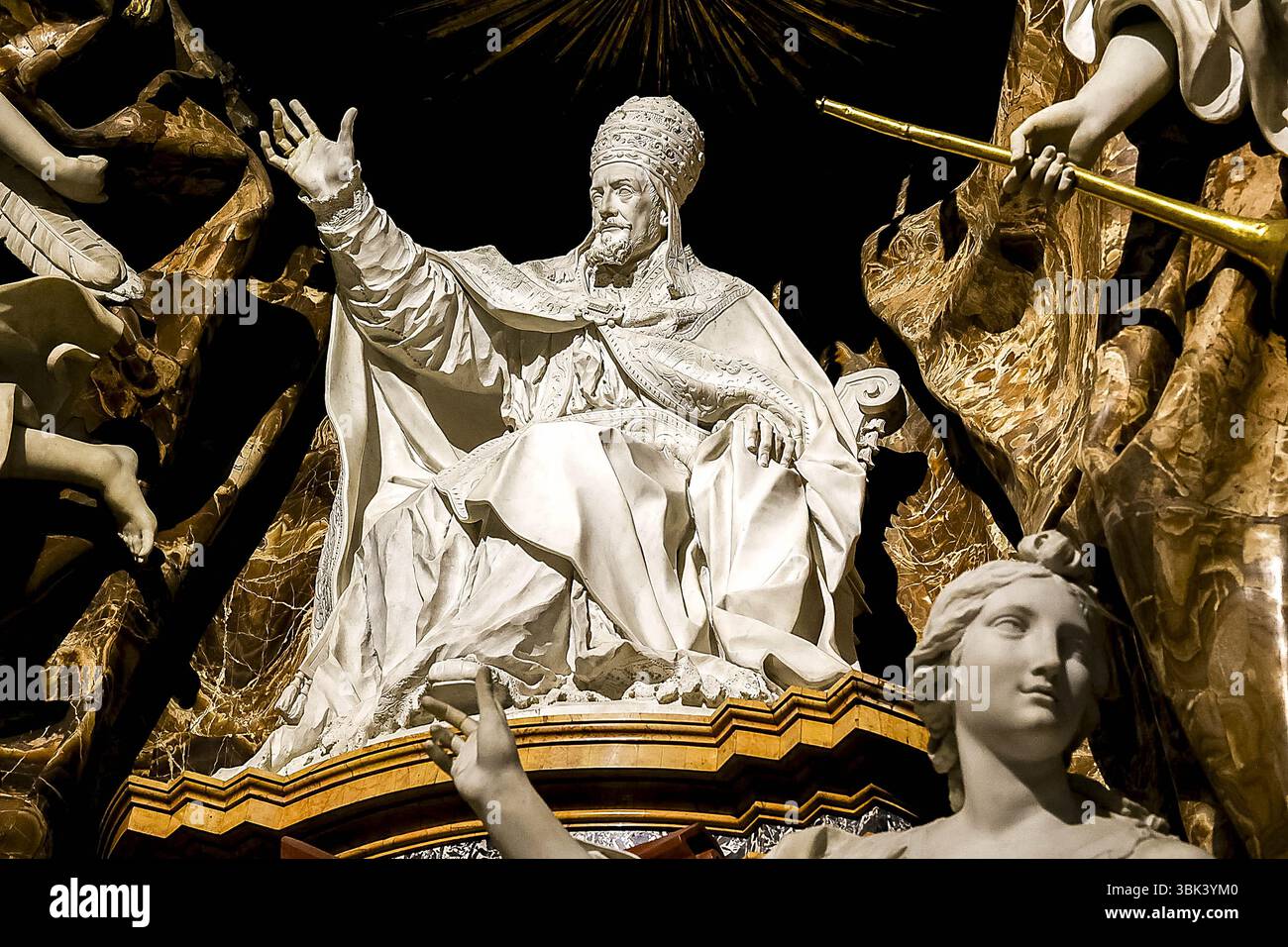 Chiesa di Sant'Ignazio di Loyola, Roma, Italia. Cappella Ludovisi, XVIII secolo. Monumenti funebri di Papa Gregorio XV e di suo nipote, il cardinale Ludovisi, t Foto Stock