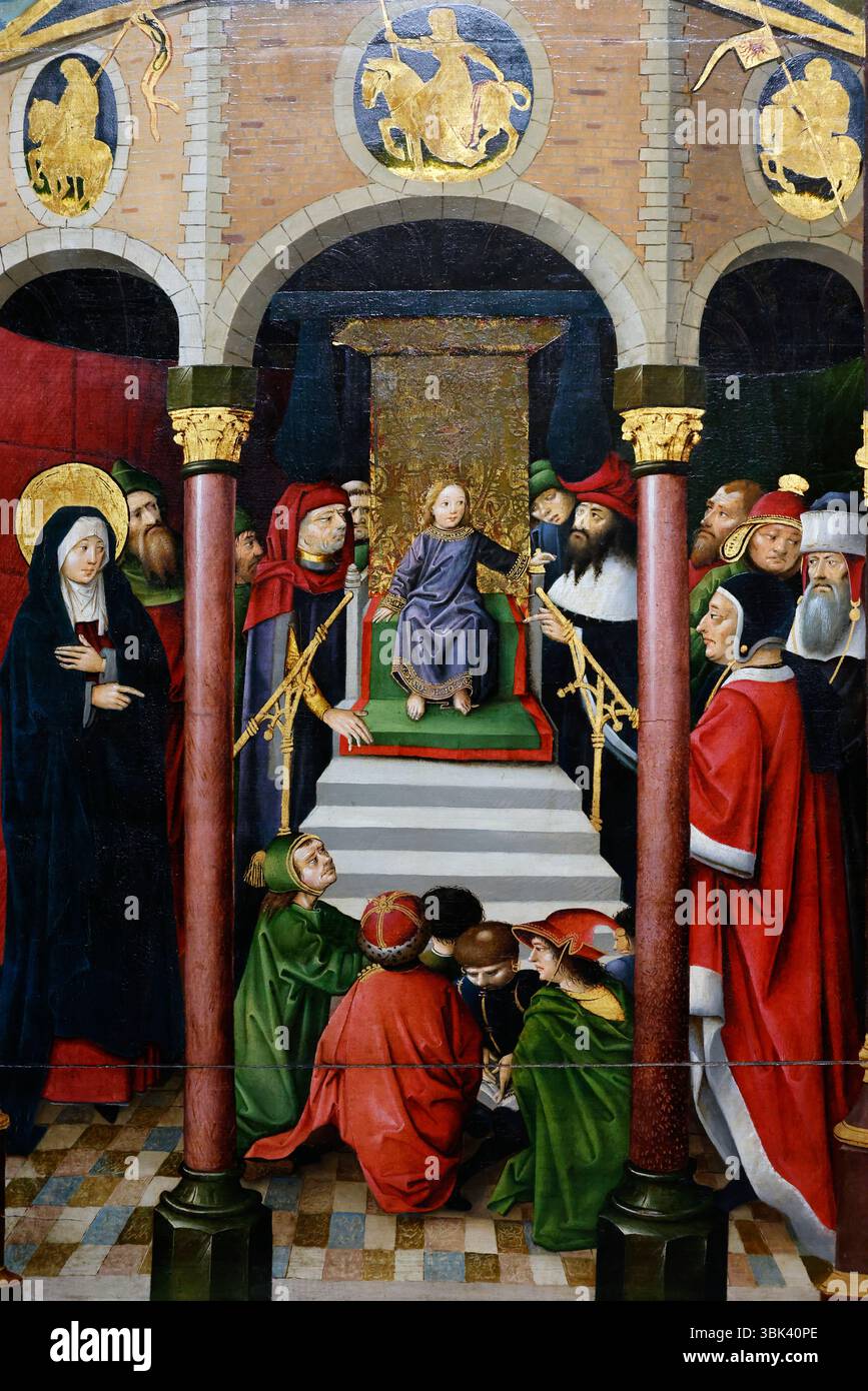 Il Museo Nazionale. Gesù parla agli insegnanti della legge. Trittico di Gerusalemme. 1497-150O.. Chiesa di nostra Signora a Danzica. Varsavia. Polonia. Foto Stock