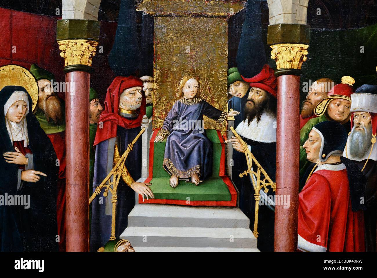 Il Museo Nazionale. Gesù parla agli insegnanti della legge. Trittico di Gerusalemme. 1497-150O.. Chiesa di nostra Signora a Danzica. Varsavia. Polonia. Foto Stock