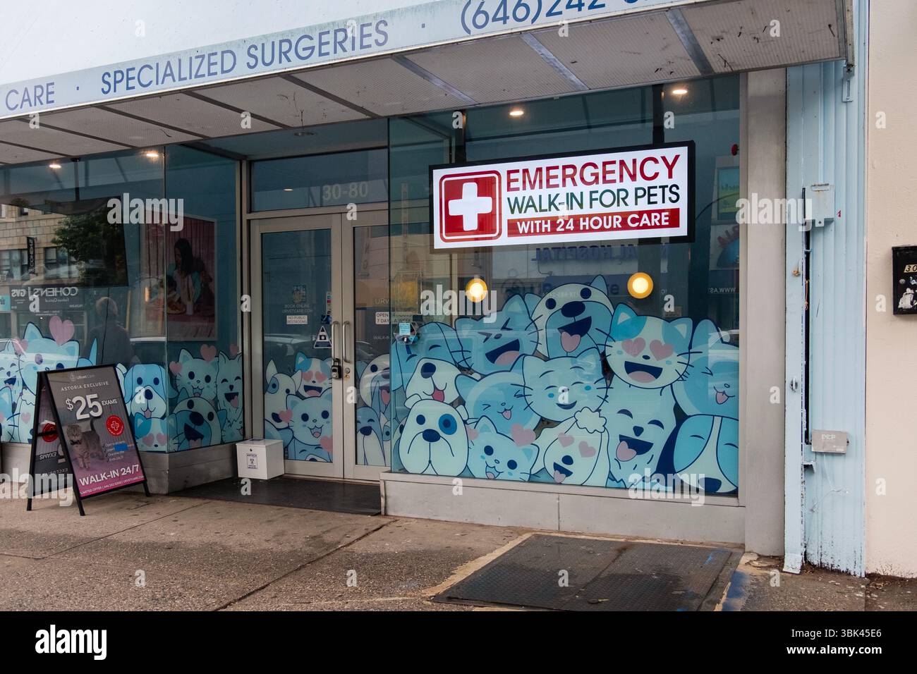 L'esterno dell'URvet Care Astoria, un ufficio di assistenza per la chirurgia animale in Steinway Street ad Astoria Queens, New York. Foto Stock