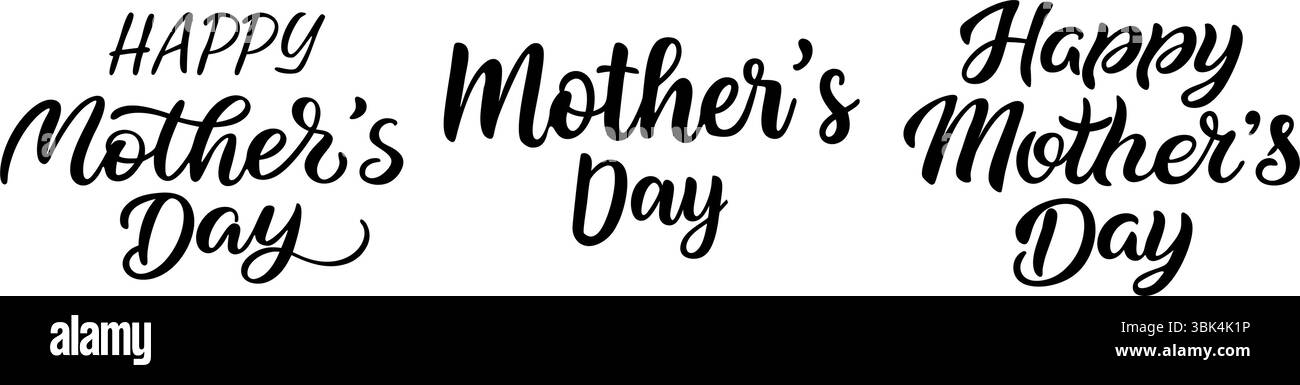 Calligrafia per la festa della mamma. Raccolta di lettere. Design per la festa della mamma. Illustrazione vettoriale Illustrazione Vettoriale